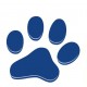 3D Pfote - Blau, reflex 5x5 cm