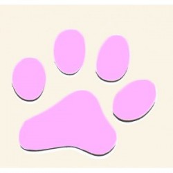 3D Paw - Pink 5x5 cm