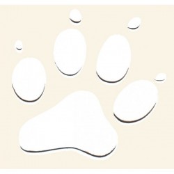 3D Paw - White 30x30 cm