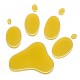 3D Pfote - Gelb, reflex 10x10 cm
